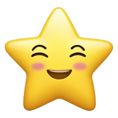 Happy and blushing yellow star sticker