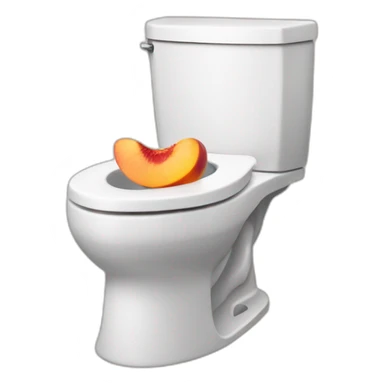 toilet bowl with peach emoji on top sticker