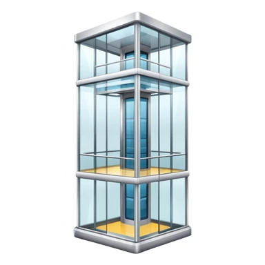 large glass elevator in shopping mall sticker
