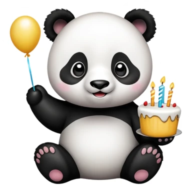 Cute Panda wishing  happy birthday sticker