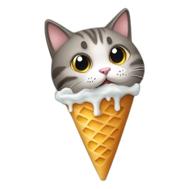 Un chat qui mange une glace sticker