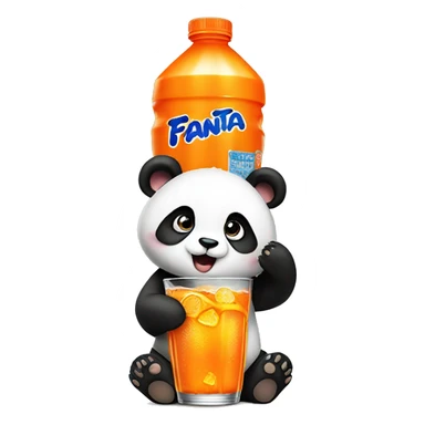 panda drinking fanta sticker