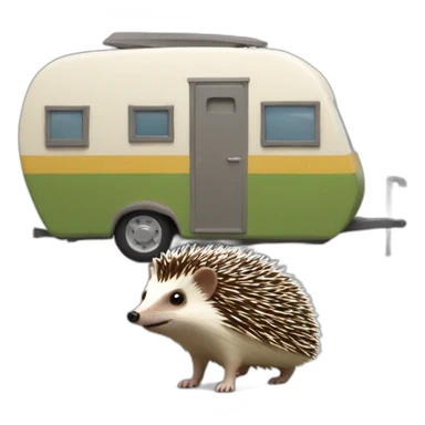 harry poter hedgehog with a caravan sticker