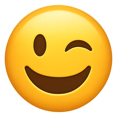 winking eye emoji friendly and cheerful sticker