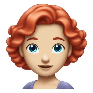 Create the Twin mermaid sister of Ariel who looks identical but with bright red hair and blue eyes sticker