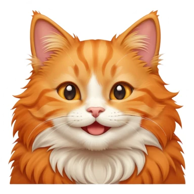cute orange kitty with big smile sticker