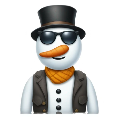 snowman with sunglasses and vest. freckles sticker