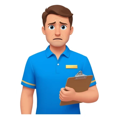 a man in reception uniform in a trouble situation sticker