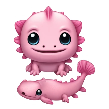 pink cute axolotl stitch chibi sticker