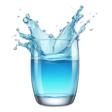 Sparkling splashing clear water in a clear glass  sticker