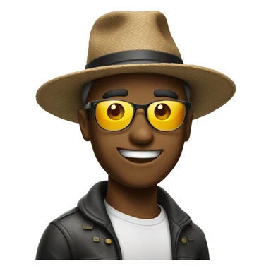 cool emoji with hat sticker
