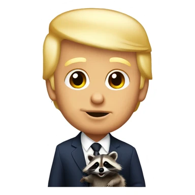 donald trump with a baby raccoon sticker