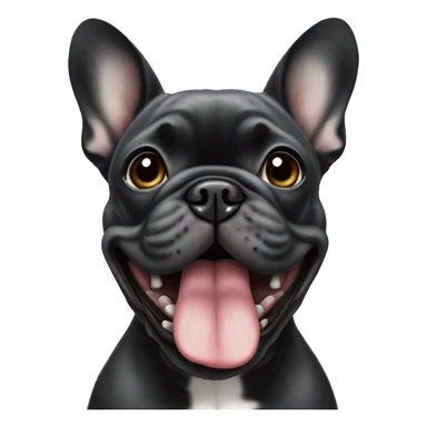Black brindle French bulldog with grey on his mouth sticker
