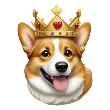 Corgi wearing a crown sticker
