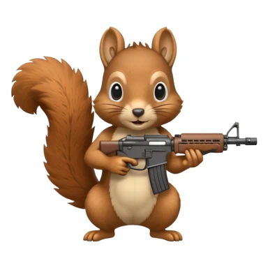 Squirrel holding m4 rifle sticker