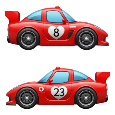 heart in a race car sticker