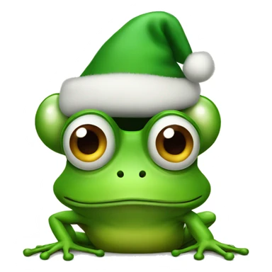Frog wearing xmas hat sticker
