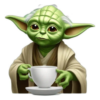 Yoda qui boit du thé sticker