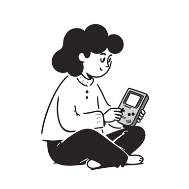 A person plays with the gameboy sticker