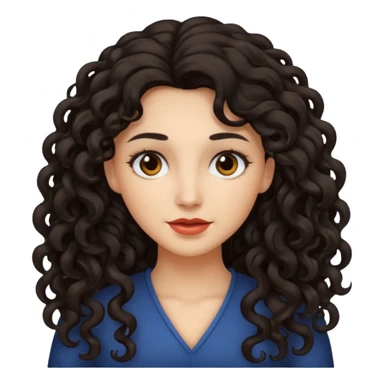 Mujer con pelo rizado largo  sticker