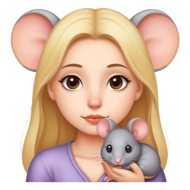 Girl with mouse open on her face sticker