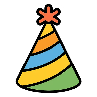 party hat color icon sticker