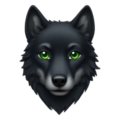 Black wolf with green eyes sticker