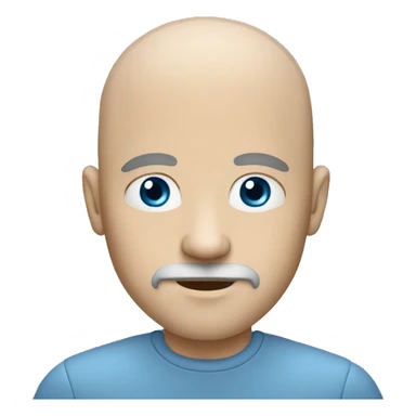 A bald white man with gray goatee blue eyes sticker