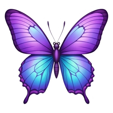 Purple butterfly with sharp ends on each wing sticker
