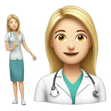 physiotherapist girl working with patients sticker