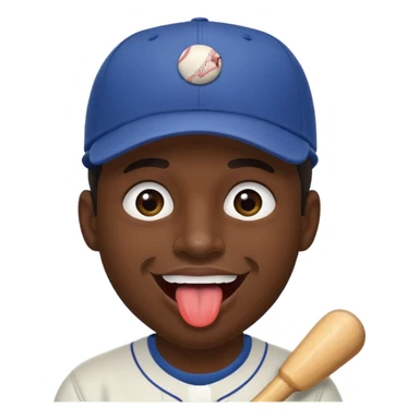 Negro con gorra de béisbol sacando la lengua sticker