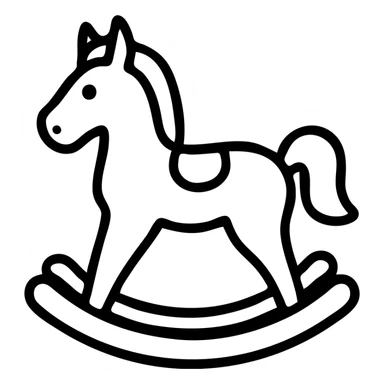 A traditional wooden rocking horse toy for children sticker