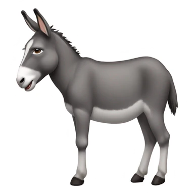 Full body miniature donkey with a happy face looking at me sticker