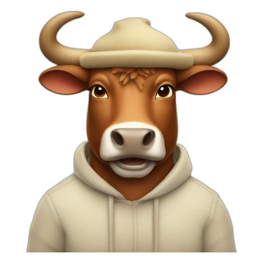 ox wearing a horn hat sticker
