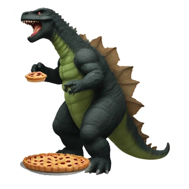 Godzilla eating a pie  sticker
