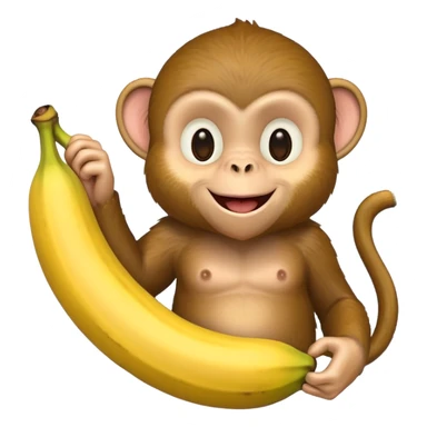 monkey holding a banana sticker