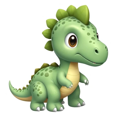 Adorable cute sage green dinosaur sticker