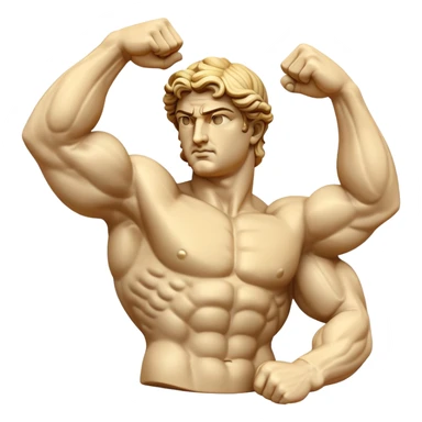 Greek statue flexing muscles like Arnold Schwarzenegger sticker