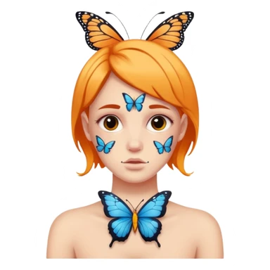 Mental health ribbon and a butterfly tattoo  sticker