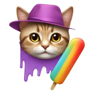 Cat dressed up like a popsicle  sticker
