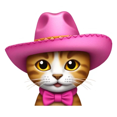 Gato con sombrero rosado  sticker