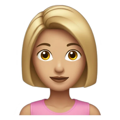 beautiful brunette with a bob in a pink top sticker