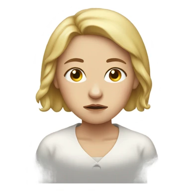 Sad white lady sticker