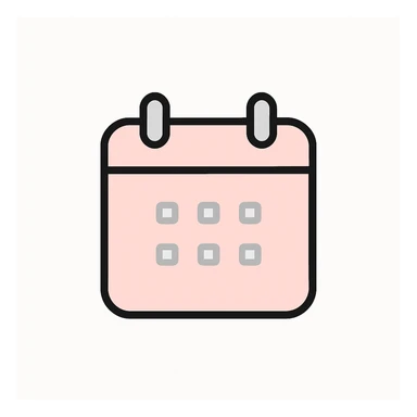 calendar icon in a pink color scheme, clean and modern style sticker