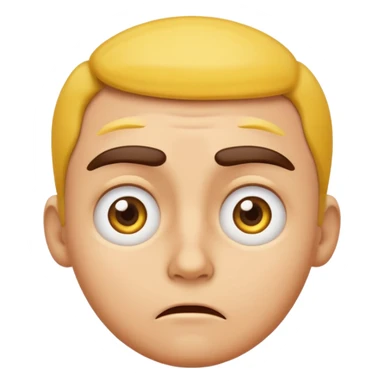 A realistic worried emoji sticker