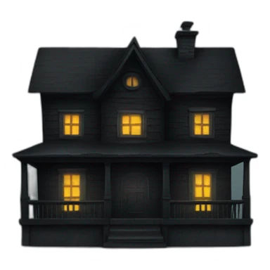 Black scary house sticker