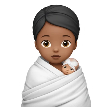 newborn black baby girl in a swaddle sticker
