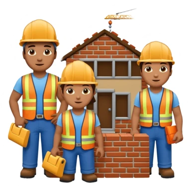 House with construction workers  sticker