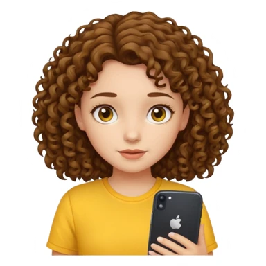 curly haired girl with yellow shirt sticker