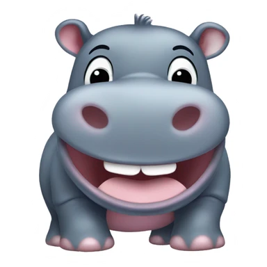 a happy baby hippo (cute like moo deng) sticker